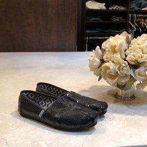 Toms Sequin Black Shoes
